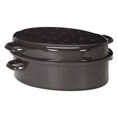 Image of Karl Krüger Enamel Goose Roasting Tray, Black