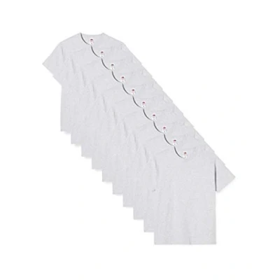 Image of Fruit of the Loom Men&#039;s Heavy Cotton 10 Pack tee T Shirt, Grey (Heather 94), Large (Size:L) (Pack 10)