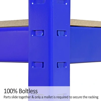 Image of Monster Racking T Rax Heavy Duty Racking/Metal Storage Shelving, 280 kilo/shelf, Blue, 120 x 182.5 60 centimetres