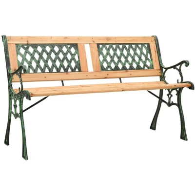 Image of vidaXL Garden Bench 122 cm Cast Iron and Solid Firwood