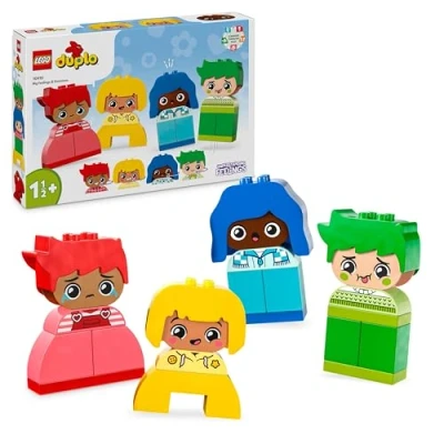 Image of LEGO DUPLO My First Big Feelings &amp; Emotions, Customisable Early Development Activity Learning Toys with 23 Coloured Building Bricks and 4 Characters for Toddlers Kids Aged 18 Months Old Plus 10415