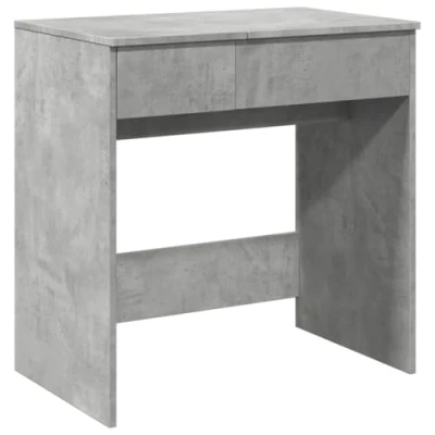 Image of vidaXL Dressing Table Makeup Vanity Desk with Mirror and Drawers Concrete Grey, Engineered Wood, Bedroom Storage, Modern Style 73 x 46.5 75 cm