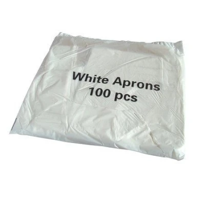 Image of Disposable White Flat Pack of 100 Aprons