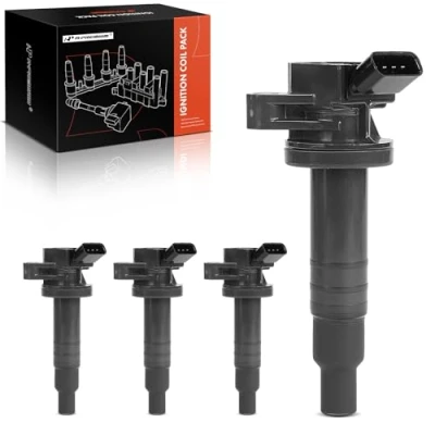 Image of A Premium Ignition Coil Pack Set of 4 Compatible with Toyota Matrix 2003 2008, Corolla 1999 Celica 2000 2005, Chevrolet Prizm 2002, Pontiac Vibe for L4 1.8L Engine