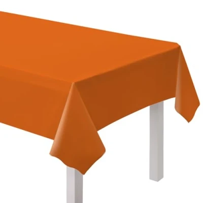 Image of Amscan 9915404 204 Orange Eco Friendly Recyclable Paper Party Table Cover 2.74m