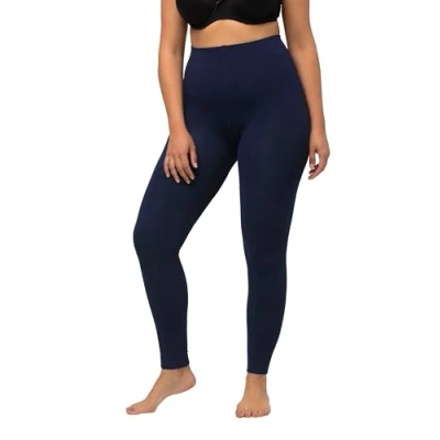 Image of Ulla Popken Women&#039;s Thermal Stockings, Fluffy Lining Tights, Midnight Blue, 16 18