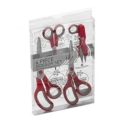 Image of Grunwerg 9810/4RG Kitchen Scissors, Stainless Steel, Red/Grey