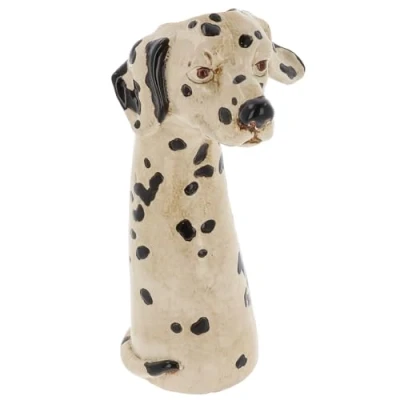 Image of Shudehill Giftware Village Pottery Top Dog Hand Finished Vase Yorkshire Terrier, Springer Spaniel, Jack Russell, Frenchie, Dalmatian, Dachshund, Chihuahua Cute Designs (Dalmatian)