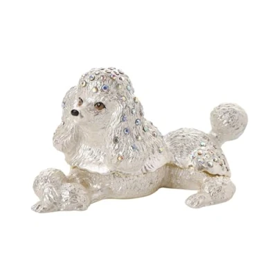 Image of Widdop Stratton Trinket Box by Treasured Trinkets Pampered Poodle Design Jewellery Storage Organiser Ornament Gift for Mum Her Mother&#039;s Day Birthday Loved One Present