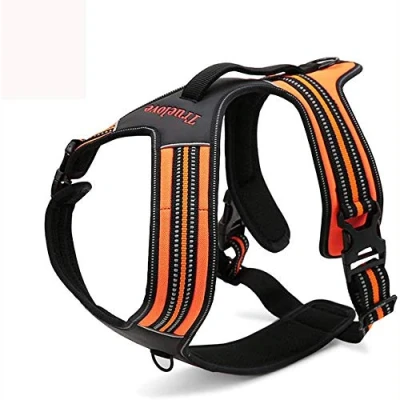 Image of Truelove Dog Harness With Handle Soft Padded Pet Vest,Reflective Material,Adventure Training,Strong Oxford Outer Layer for larger dogs TLH5551 (Orange,XS)
