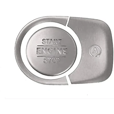 Image of HBZYD Engine Start Stop Button Sticker, Fit for G GLE GLS Class W463 W464 W167 V167 AMG GLE53 X167,Silver Ignition Outer Ring Decoration Replacement