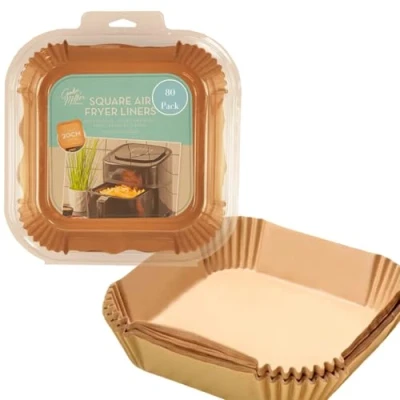 Image of Air Fryer Liners Compatible with Ninja Dual Fryer, Salter, and More Disposable Non Stick Accessories (Square)