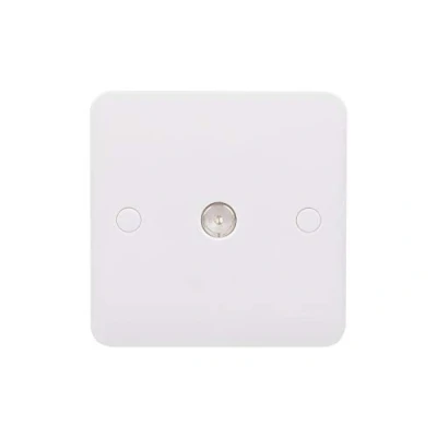 Image of Schneider Electric Lisse White Moulded Single TV/FM Aerial Socket, GGBL7010S,