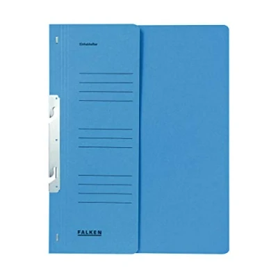 Image of Exacompta Ref 80003999001F FALKEN Hook in Top Down Flat Files A4 (210 x 297mm) Size, Half Cover for Identification, 250gsm Recycled Manilla Blue (Pack of 50)