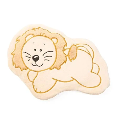 Image of GRÜNSPECHT Wärmezoo Lion Grape Seed Heat Cushion with Washable Cover for Children, Warming Cuddly Toy Abdominal Pain &amp; Cold (117 V1)