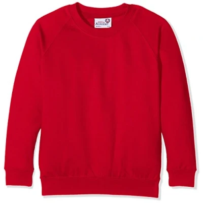 Image of AWDis Boy&#039;s Kids Academy Raglan Sweatshirt School Top, Red (Academy Red), 7 8 Years (Manufacturer Size:Medium)
