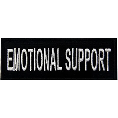 Image of Emotional Support Service Animal Vests/Harnesses Emblem Embroidered Fastener Hook &amp; Loop Patch, 4 X 1.5 Inch