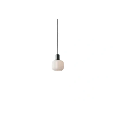 Image of Nordlux Milford Mini pendant light, black, ribbed glass