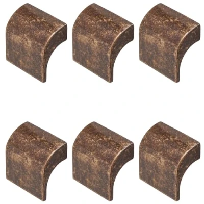 Image of Decoranddecor Amory Curved Square Knob Pull Handle for Cupboard Cabinet Zinc 32mm Hole Centre (Antique Copper, 6 Pack)