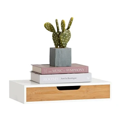 Image of SoBuy® FRG92 WN, Floating Drawer, Wall Mounted Shelf Storage Display Shelving