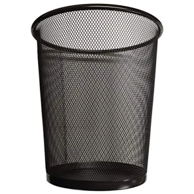 Image of DIVCHI Circular Mesh Wastebasket Trash Can, Waste Basket Garbage Can Bin for Bathrooms, Kitchens, Home Offices, Dorm Rooms(BLACK)