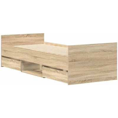 Image of vidaXL Bed Frame without Mattress Sonoma Oak 90x200 cm
