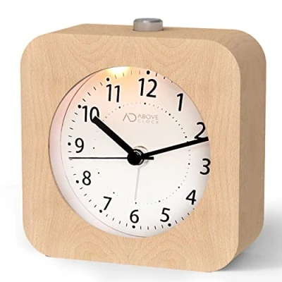 Image of aboveClock Alarm Clocks Bedside, Clock, Bedside Battery Powered, Silent non Ticking with Snooze Function/Night Light【1 AA Required】
