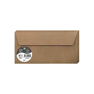 Image of Clairefontaine Ref 29005C Pollen Kraft Adhesive Envelopes (Pack of 20) DL (110 x 220mm) in Size, 120gsm Paper, Suitable for Use with Inkjet or Laser Printers