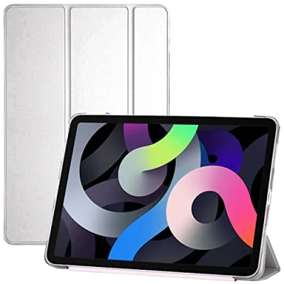 Image of Smart Magnetic Case for iPad Air 5th Generation (2022), 4th (2020), 11 Pro (2020) 2018 With Auto Sleep/Wake, Translucent Back Tablet Cover (Silver)