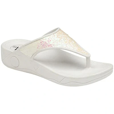 Image of DUNLOP Women FLIP Flops Sandals Ladies Toe Post Open Beach Summer Shoes Comfy Slipper Sliders (UK 6/EU 39, White)