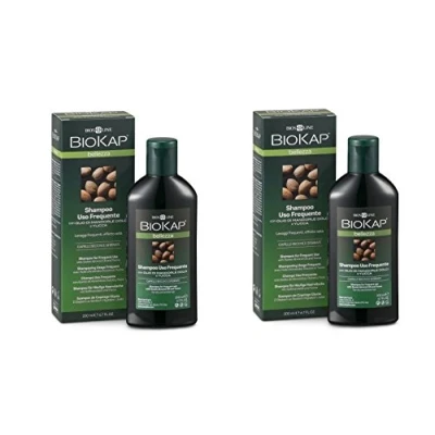 Image of BIOSLINE BIOKAP SHAMPOO FREQUENT USE 2 PACKS OF 200 ML, emollient, moisturizing, dermopurifying.