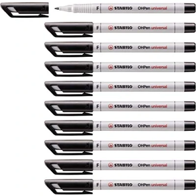Image of Pen for Overhead Projection STABILO OHPen universal Soluble Fine Pack of 10 Black