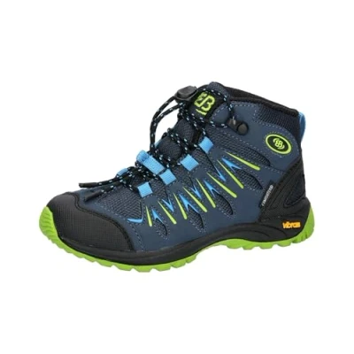 Image of Brütting Expedition Kids High Cross Country Running Shoe, Marine Blue Lemon, 13 UK Child