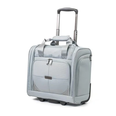 Image of Gino Ferrari Luggage Softside Underseat Suitcases with Wheels 10kg Under Seat Cabin Soft Shell Case (Grey, Underseat)