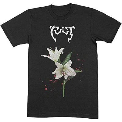 Image of The Cult T Shirt Hidden City Flowers Band Logo Official Mens Black L