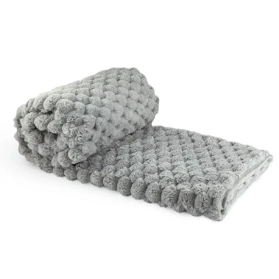 Image of Emma Barclay Lush Luxurious Fluffy Faux Rabbit Fur Throw Blanket (Silver Grey, 50x60 (127x152cm))