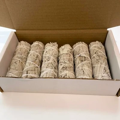 Image of VIE Sage Smudge Stick, White 4&quot;, Pack of 6