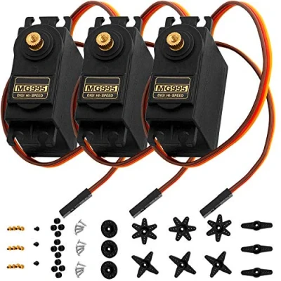 Image of AZDelivery 3 x MG995 Micro Digital Servo Motor for RC robot Helicopter Aircraft compatible with Arduino Including E Book!
