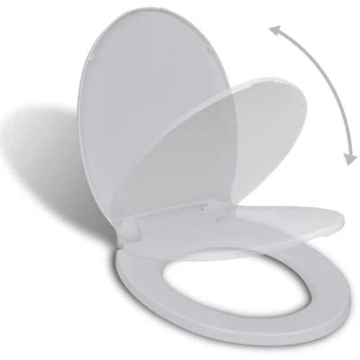 Image of vidaXL Soft close Toilet Seat White Oval