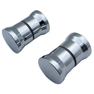 Image of KEABATH Shower Door knob Handle, 2 Pairs Round Chrome Glass Handle Pull knob, Parts Replacement for Enclosure, Bath Screen