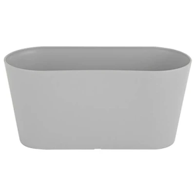 Image of Rammento Large 30cm Long Garden Oval Planter Grey Plant Pot, Perfect for Indoor or Outdoor Use, Ideal Planting a Variety of Flowers Herbs