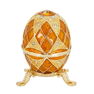 Image of QIFU Vintage Hand Painted Easter Egg Style Jewelry Trinket Box, Unique Gift Home Decor
