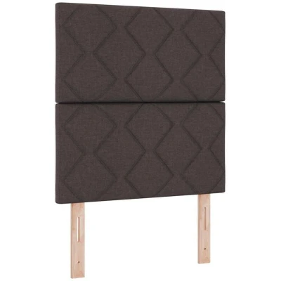 Image of vidaXL Headboard Diamond Blocks Design Dark Brown 80 cm Fabric