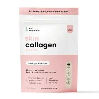 Image of Feel Complete Tasteless Type 1&amp;3 Bovine Skin Collagen Powder for Women Low Calorie, Halal, Anti Aging Amino Acids Hair, &amp; Muscles 1 Month Supply 300g