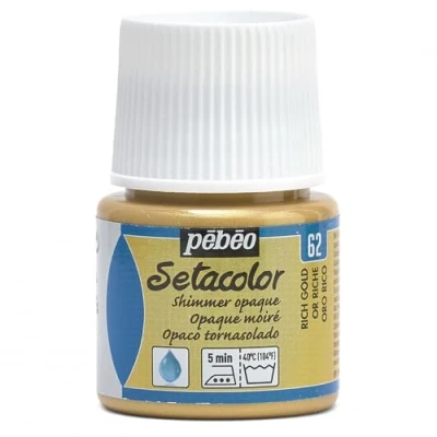 Image of Pebeo Setacolor Opaque Fabric Paint 45 Milliliter Bottle, Shimmer Rich Gold
