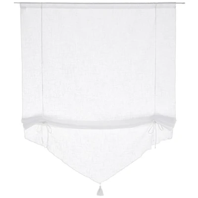 Image of LINDER 0171/10/338 Adjustable Tapered Blind Linen Look Rod Pocket White 90X165