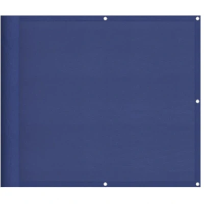 Image of vidaXL Balcony Screen Durable 100% Polyester Oxford with PU Coating, Water/UV Resistant, 90x1000cm, Blue, Includes Aluminium Eyelets &amp; Rope