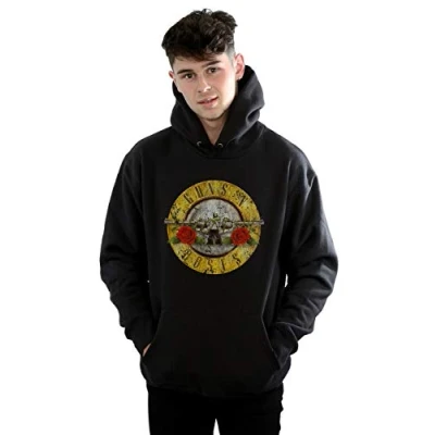 Image of Guns N Roses Men&#039;s Vintage Bullet Logo Hoodie Medium Black
