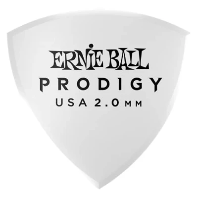 Image of Ernie Ball 2.0 mm White Large Shield Prodigy Picks 6 pack