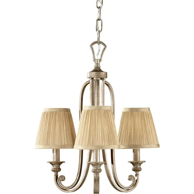 Image of Abbey Multi Arm Chandelier 3 Light Silver Sand Finish, E14